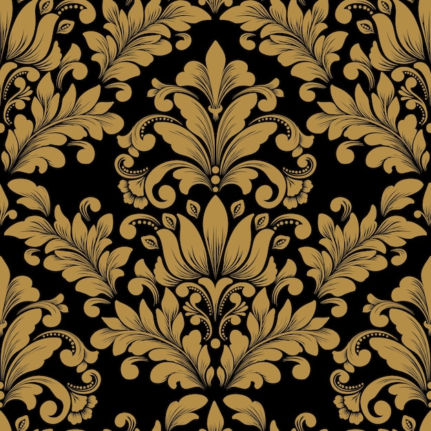 Vector damask seamless pattern element.