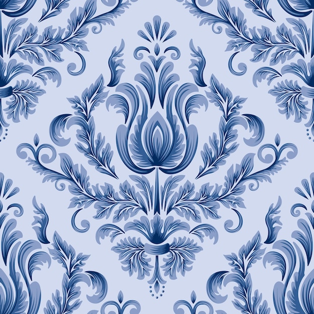 Free vector vector damask seamless pattern element