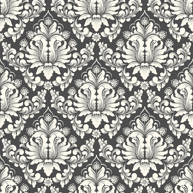 Free vector vector damask seamless pattern.