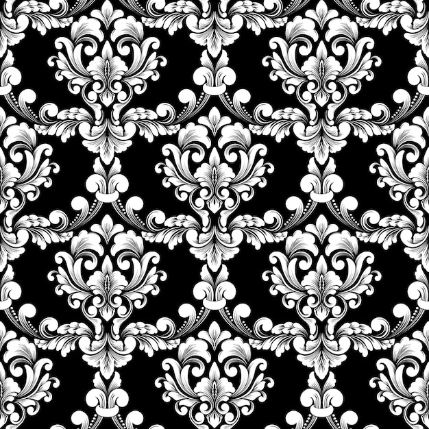 Free vector vector damask seamless pattern