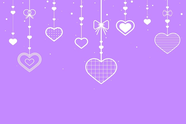 Valentines Day Card with purple Hearts on dark glow background Stock Photo   Alamy