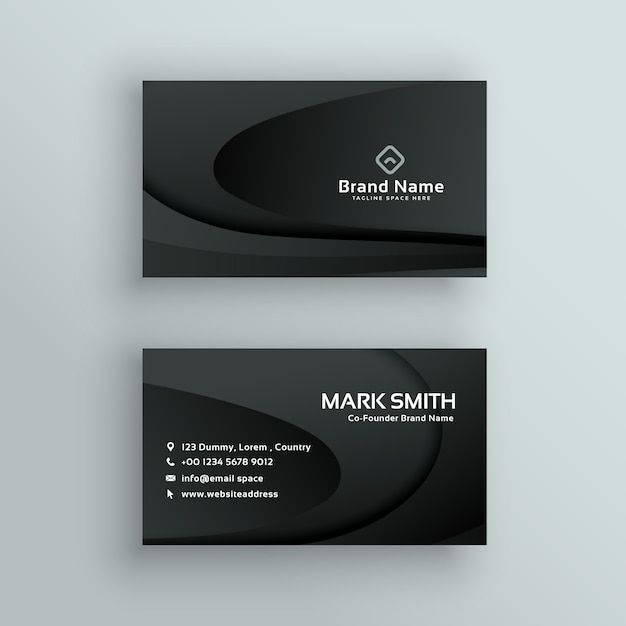 Free vector vector dark business card design