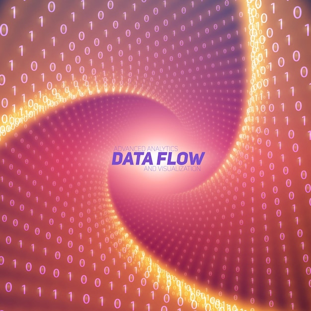 Vettore gratuito visualizzazione del flusso di dati vettoriali