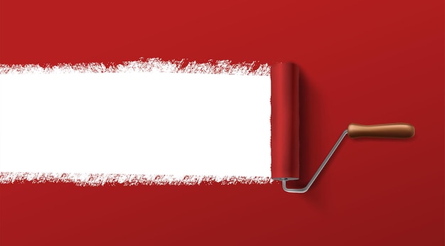 Free vector vector design banner with red paint ruler and copy space for your text