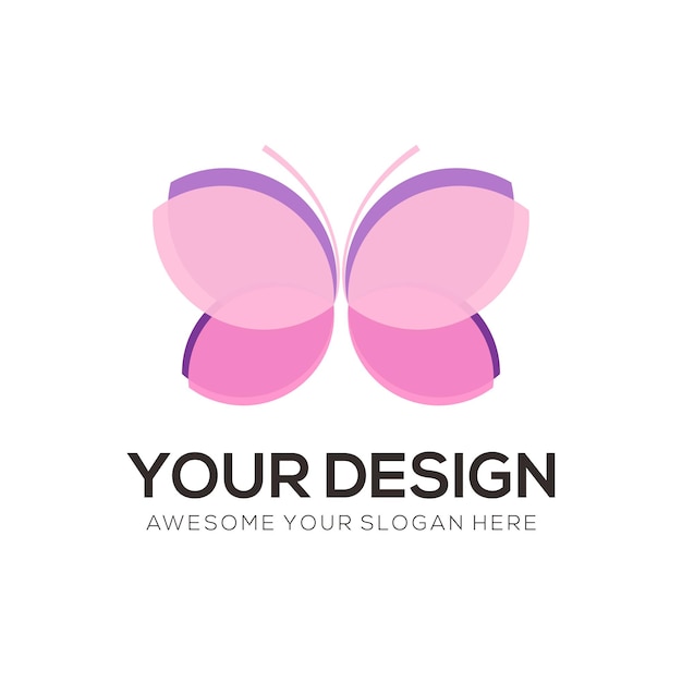 Vettore gratuito disegno vettoriale modello con logo a farfalla
