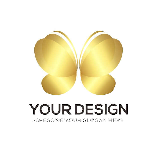 Free vector vector design butterfly luxury logo template