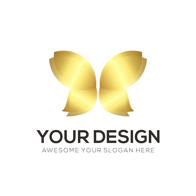 Vector design butterfly luxury logo template