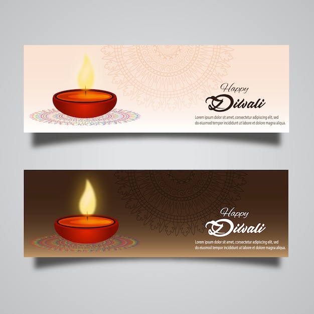 Vettore gratuito vector diwali banner