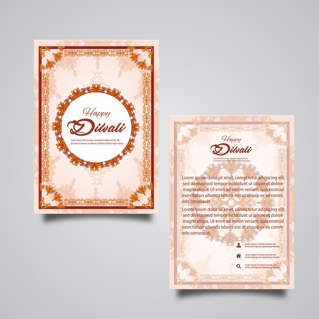 Brochure di diwali di vettore