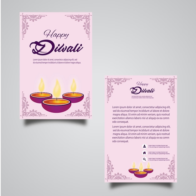 Brochure di diwali di vettore