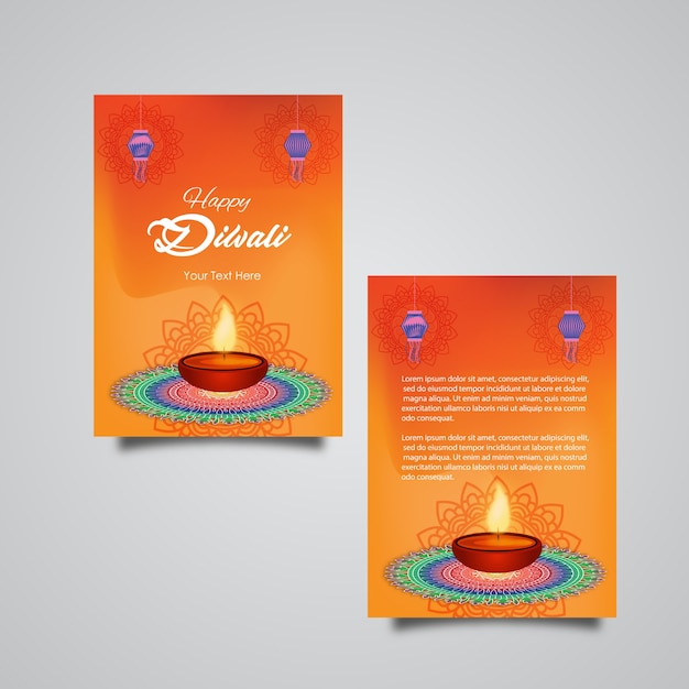 Brochure di diwali di vettore