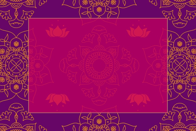 Free vector vector diwali festival rangoli indian frame