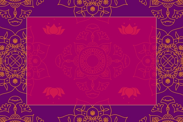 Free vector vector diwali festival rangoli indian frame