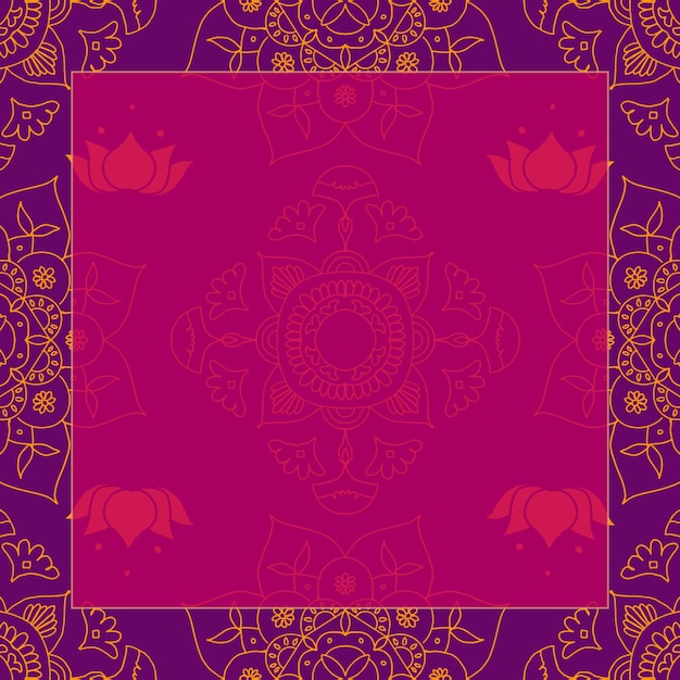 Free vector vector diwali festival rangoli indian frame