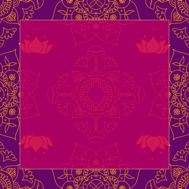 Free vector vector diwali festival rangoli indian frame