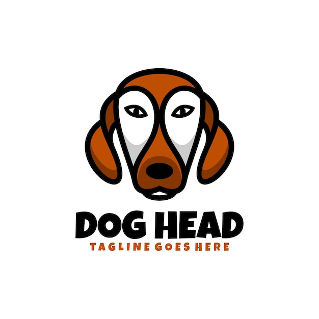 Free vector vector dog head simple mascot logo design