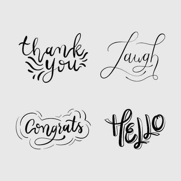 Free vector vector doodle cursive fun words typography