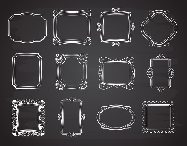 Download Chalkboard frames set Vector | Free Download