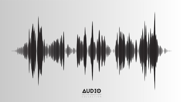 벡터 에코 오디오 wavefrom 추상 음악 파도 진동 미래의 음파 시각화 합성 음악 기술 샘플 막대로 인쇄 조정
