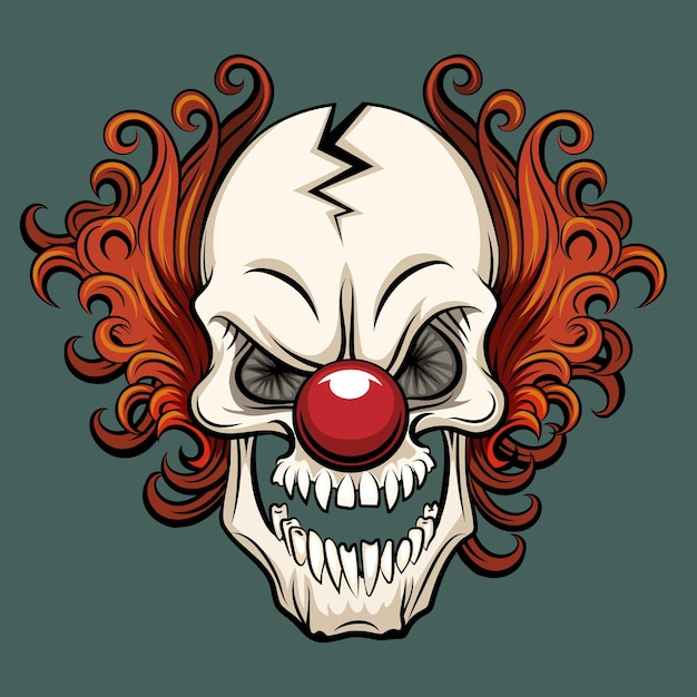 Vector evil clown. Clown scary, halloween clown monster, joker clown character illustration
