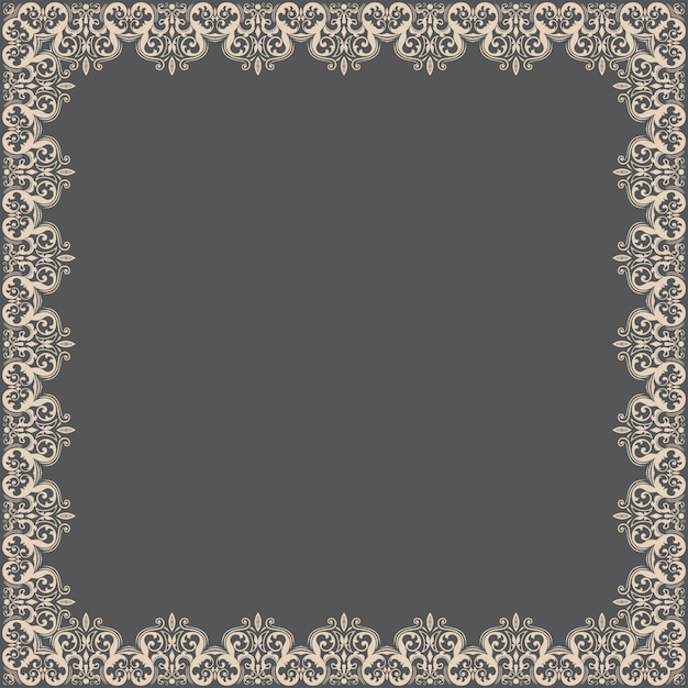 Vector fine floral square frame. decorative element for invitations and cards. border element