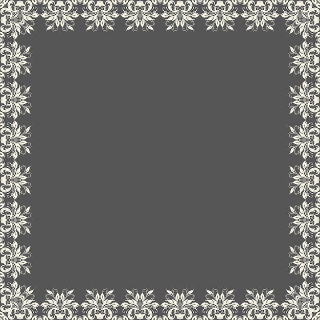 Free vector vector fine floral square frame. decorative element for invitations and cards. border element