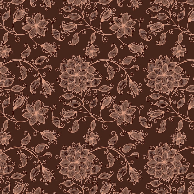 Vector flower seamless pattern background. Elegant texture for backgrounds. Classical luxury old fashioned floral ornament, seamless texture for wallpapers, textile, wrapping.