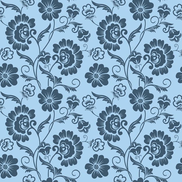 Vector flower seamless pattern background. Elegant texture for backgrounds. Classical luxury old fashioned floral ornament, seamless texture for wallpapers, textile, wrapping.