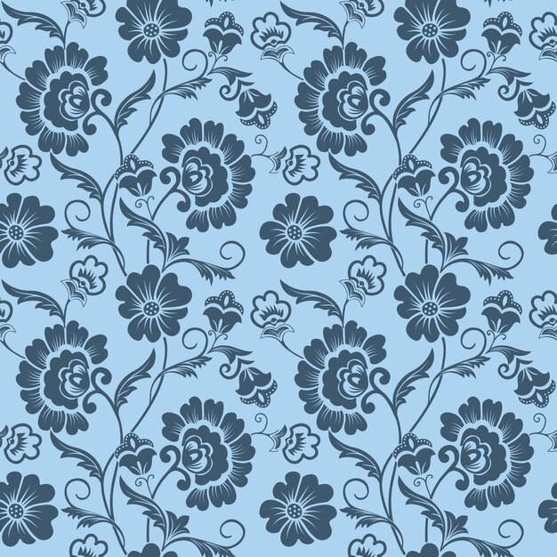 Vector flower seamless pattern background. Elegant texture for backgrounds. Classical luxury old fashioned floral ornament, seamless texture for wallpapers, textile, wrapping.