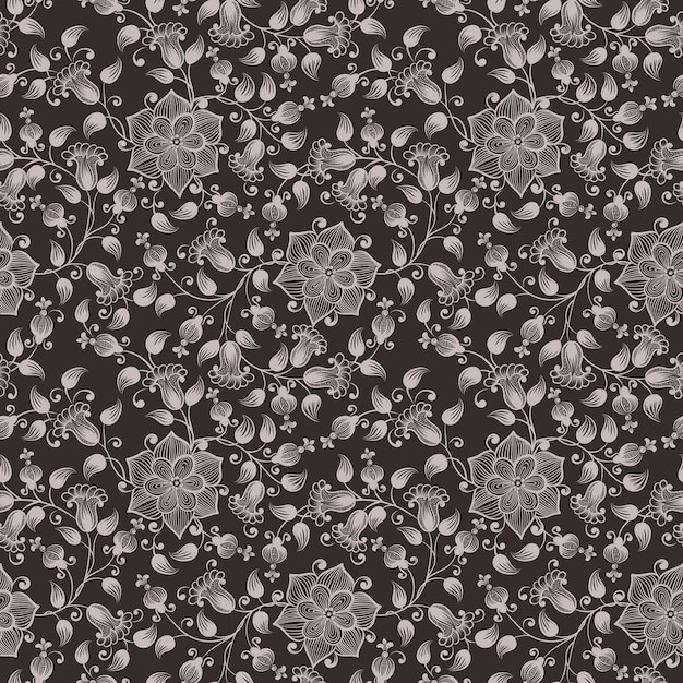 Векторный цветочный бесшовный узор фона Элегантная текстура для фона Классическая роскошь старомодный цветочный орнамент бесшовная текстура для обоев текстильная упаковка