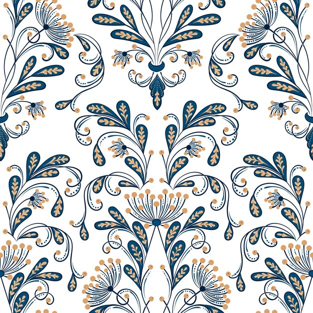 ベクトル花のシームレスなパターン要素背景のエレガントなテクスチャ古典的な豪華な昔ながらの花飾り壁紙のテキスタイルラッピングのシームレスなテクスチャ