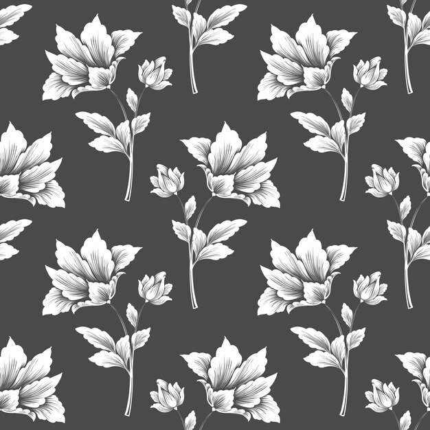 Vector flower seamless pattern