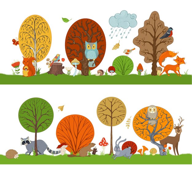 秋の落ち葉 白い背景のイラスト プレミアムベクター 秋の落ち葉 白い背景のイラスト プレミアムベクター
