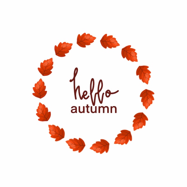 Vector Frame Circle Autumn Leaves Background Pattern