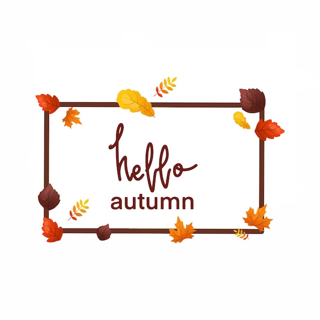 Vector frame rectangle autumn leaves background pattern