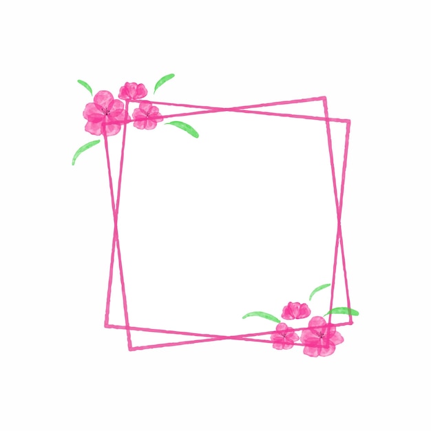 vector frame square flowers watercolor background pattern