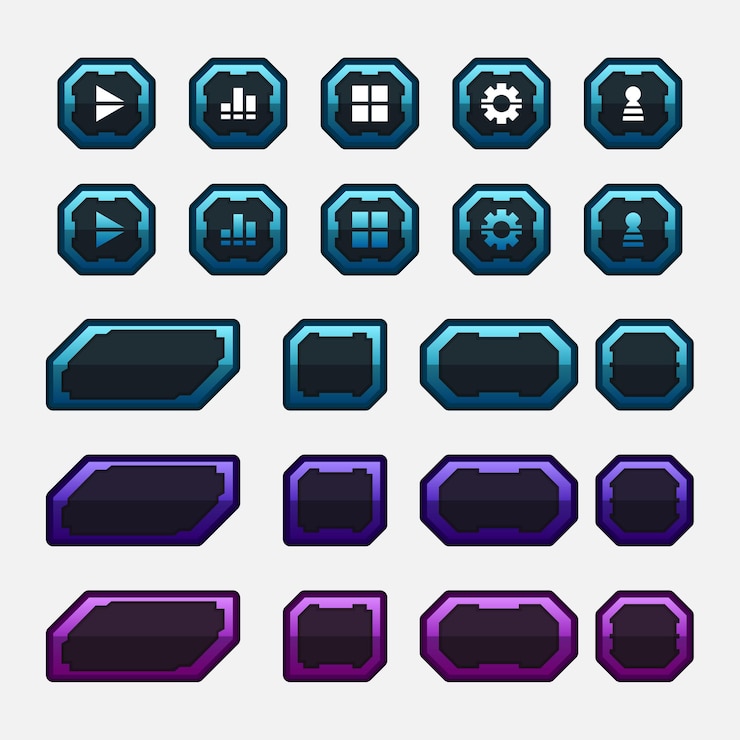 Free Vector vector game template gui kit