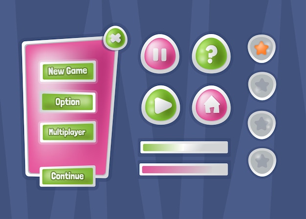 Vector game template gui kit