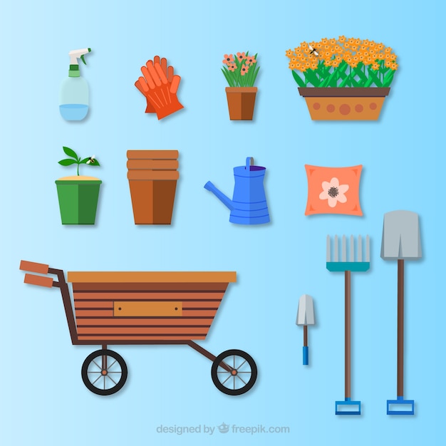 Free vector vector gardening icon set