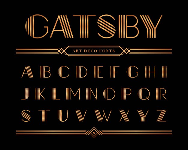 Art Deco Fonts Letter Alphabet