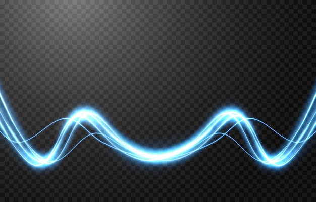 Vector glowing light lines electric light light effect png blue line png light waves png magic glow