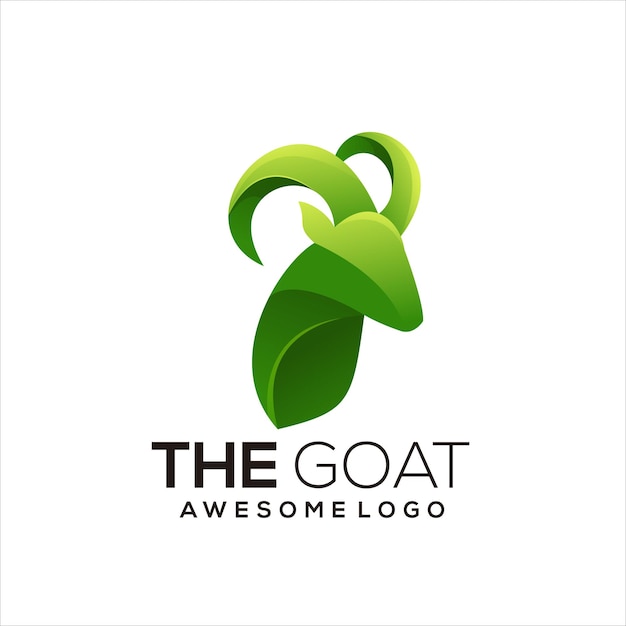 Векторный дизайн логотипа козы красочный градиент