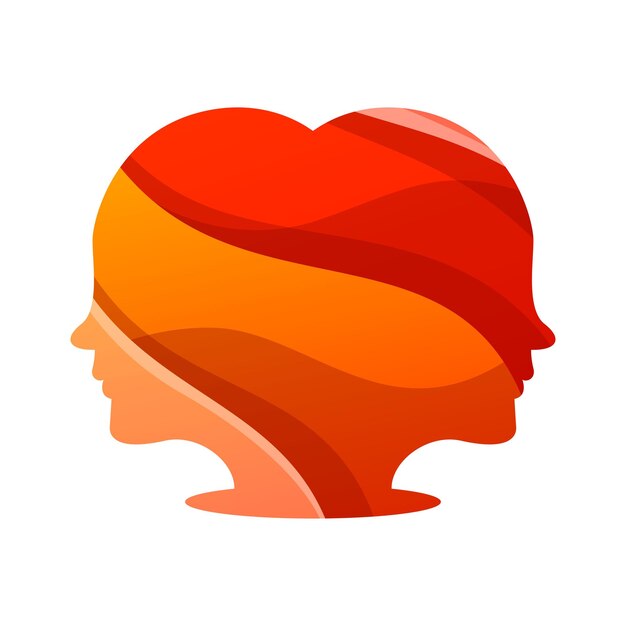 Vector gradient human head logo design