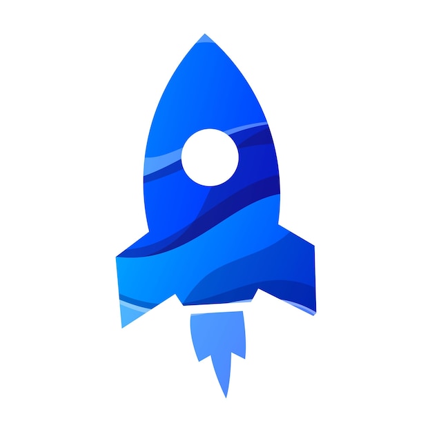 Vector gradient rocket logo design