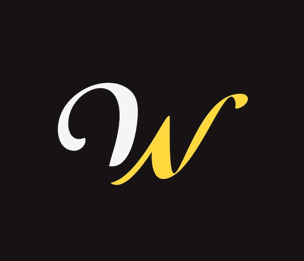 Vector graphic design element - W letter