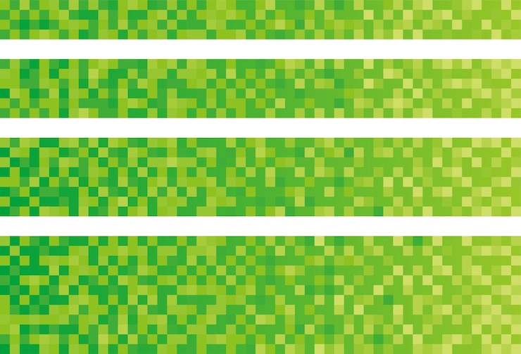 Free Vector vector green pixel texture background illustration set.