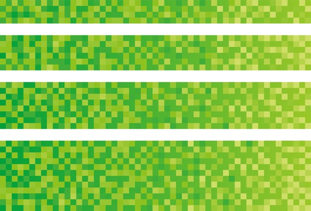 Набор векторных зеленых пикселей текстуры фона.