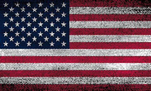 Vector grunge dirty american flag
