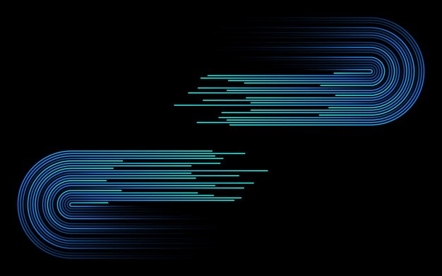 Vector half circles Digital Technology Ai lines