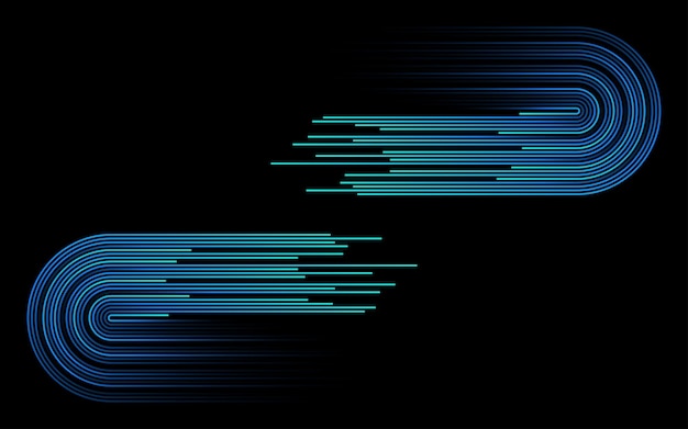 Vector half circles Digital Technology Ai lines